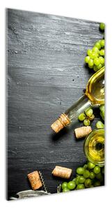 Vertikálny foto obraz sklenený Hrozno a víno