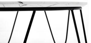 Konferenčný stolík ALESIA, 60x41x60, biely mramor/čierna