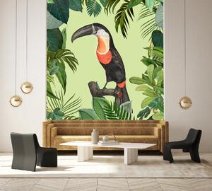 Fototapeta Papagáj na zelenom pozadí - Andrea Haase Materiál: Vliesová, Rozmery: 100 x 140 cm