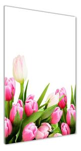 Vertikálny foto obraz fotografie na skle Ružové tulipány