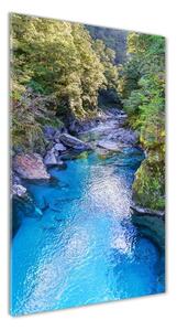 Vertikálny foto obraz sklenený Rieka v lese osv-158043905