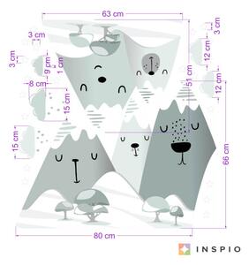 INSPIO-textilná prelepiteľná nálepka - Nálepky na stenu do detskej izby - Spinkajúce kopčeky