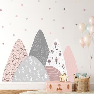 INSPIO-textilná prelepiteľná nálepka - Nálepky na stenu pre dievčatá - Kopce plné rastliniek