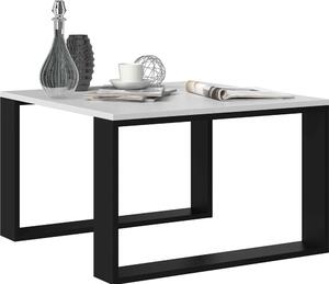 LIVIO LOFT moderný mini kávový stolík, biely/čierny