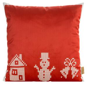 VIANOČNÁ DEKORAČNÁ OBLIEČKA NA VANKÚŠ NOEL 1KS 45X45 CM ČERVENÁ