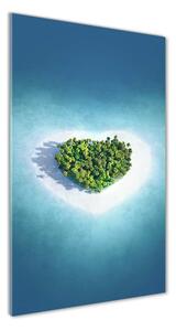 Vertikálny foto obraz sklenený Pláž tvar srdce