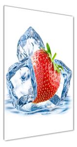 Vertikálny foto obraz sklenený Jahoda a ľad osv-62722634