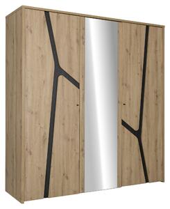 SKRIŇA S OTOČNÝMI DVERAMI, dub artisan, tmavý dub, 200/210/60 cm MID.YOU - Online Only zostavy, Online Only