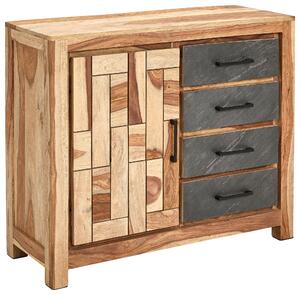 ŠIROKÁ KOMODA, indický palisander, prírodná farba, 100/85/40 cm Livetastic - Predsieňové programy, Online Only