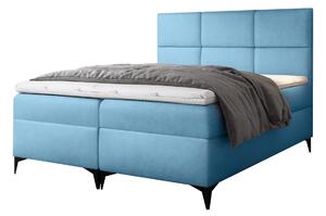 GR Boxspring posteľ FAVA s vrchným matracom - modrá Velvet Rozmer: 140x200