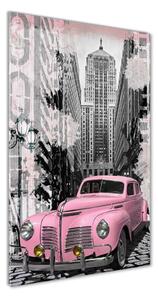 Vertikálny foto obraz sklenený Ružové auto osv-71205582