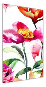 Vertikálny foto obraz fotografie na skle Poľné kvety
