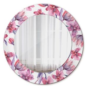 Okrúhle zrkadlo s potlačou Kvety