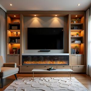 Dekoratívny elektrický krb ElectricSun Versalys XXL, nástenný, podlahový alebo vstavaný, s funkciou vykurovania, 10 farieb plameňa, s aplikácia, Š200x