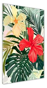 Vertikálny foto obraz sklo tvrdené Havajské kvety
