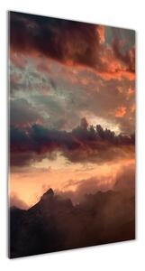 Vertikálny foto obraz sklenený Západ slnka hory