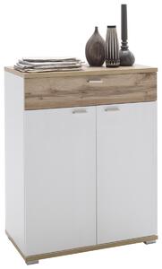 SKRINKA NA TOPÁNKY, biela, farba duba, 74/95/40 cm Carryhome - Skrine, regály & police na topánky