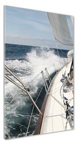Vertikálny foto obraz sklenený Jachta na mori osv-9693583