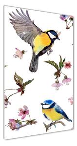 Vertikálny foto obraz sklenený Vtáky a kvety osv-98117635