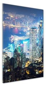 Vertikálny fotoobraz na skle Nočný Hongkong osv-97604985