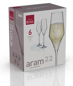 Rona Poháre na šumivé víno ARAM 220 ml, 6 ks