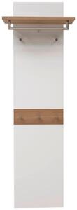 VEŠIAKOVÝ PANEL, biela, farba duba, divoký dub, 45-60/187/28 cm Dieter Knoll - Vešiakové steny