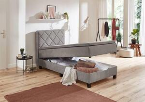 BOXSPRINGOVÁ POSTEĽ, 100/200 cm, sivá Carryhome - Postele