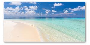 Foto obraz sklo tvrzené Pláž na Maldivách osh-104787561