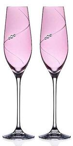 Diamante Silhouette Pink poháre na sekt 210 ml, 2 ks