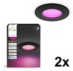 Philips - SADA 2x LED RGBW stmievateľné kúpeľňové podhľadové svietidlo Hue SLIM LED/8,3W/230V IP44