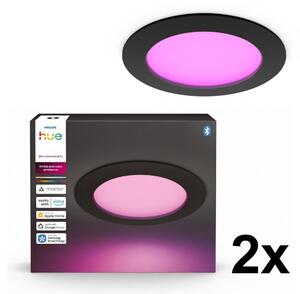Philips - SADA 2x LED RGBW stmievateľné kúpeľňové podhľadové svietidlá Hue SLIM LED/12W/230V IP44