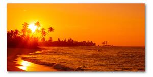 Foto obraz sklo tvrzené Západ slnka pláž osh-112375136