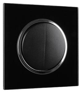 Elhard Vypínač Rondo Glass č.5 so skleneným rámčekom, čierny - kompletný RG5105B