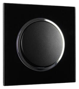 Elhard Vypínač Rondo Glass č.1 so skleneným rámčekom, čierny - kompletný RG5101B