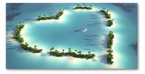 Foto obraz sklenený horizontálny Ostrovy tvar srdca