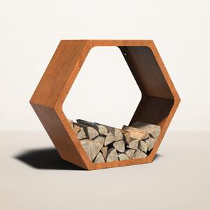 Cortenový modulárny drevník CELL 924 × 400 × 800 mm