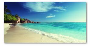 Foto obraz sklenený horizontálny Seychely pláž