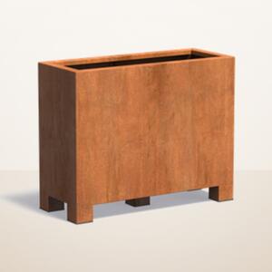 Cortenový kvetináč na nožičkách hranatý 1000 x 400 x 800 mm