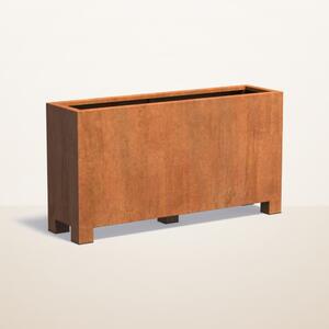 Cortenový kvetináč na nožičkách hranatý 1500 x 400 x 800 mm