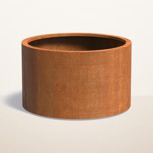 Cortenový okrúhly kvetináč na kolieskach Ø 1000 × v 600 mm