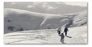 Foto obraz sklo tvrzené lyžiari osh-192496705