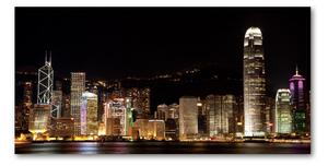 Foto obraz sklo tvrzené nočné Hongkong osh-25184002
