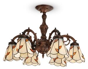 Brilagi - Tiffany vitrážový prisadený luster FOLIA 6xE27/60W/230V pr. 60 cm