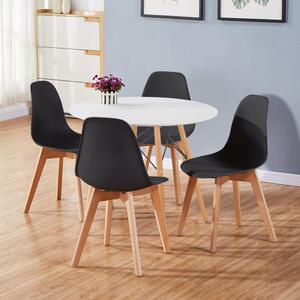 Jedálenský set - stôl Catini LOVISA + 4ks stolička NORDICA čierna