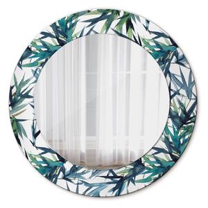 Okrúhle dekoračné zrkadlo s motívom Modré palmy