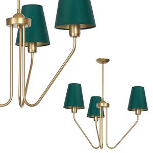 EUlight Luster Victoria, 3x zelené textilné tienidlo, g