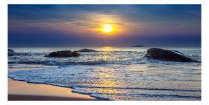 Foto obraz sklenený horizontálny Západ slnka mora