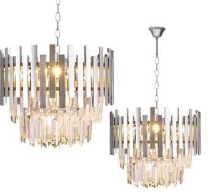 EUlight Luster Aspen, 1x krištáľové/chrómové kovové tienidlo, (fi 45cm), ch