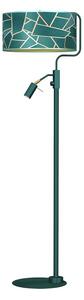 EUlight Stojacia lampa Ziggy, 1x zelené/zlaté textilné tienidlo + 1x zelené kovové tienidlo, gr/g