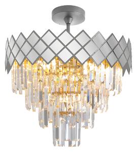 EUlight Luster Carisma, 1x krištáľové/chrómové kovové tienidlo, (fi 50cm), ch